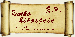 Ranko Miholjčić vizit kartica
